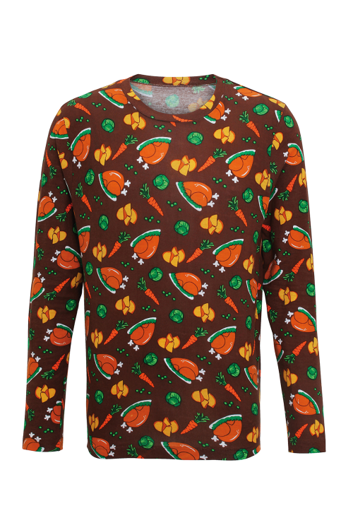 T-shirt à manches longues à imprimé repas de Noël