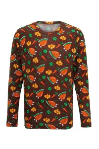 T-shirt à manches longues à imprimé repas de Noël