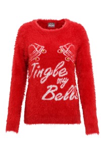 Pull de Noël en tricot 3D "jingle my bells" femme