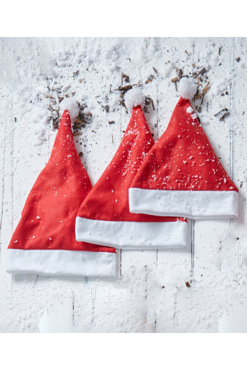 Lot économique de 3 bonnets de père Noël