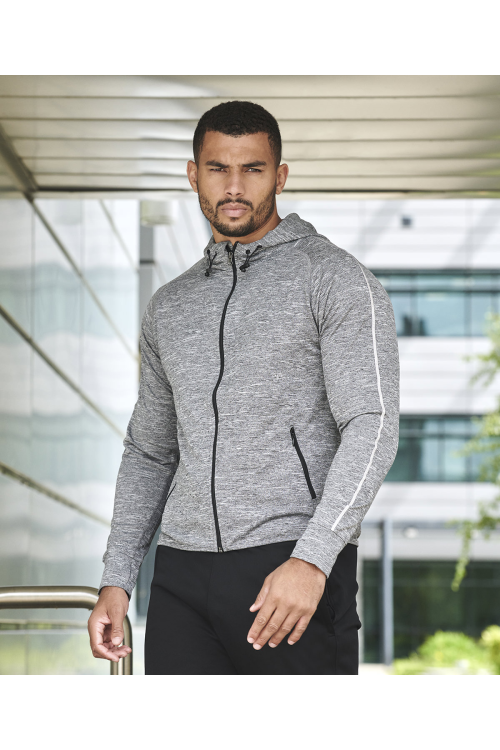 Sweat-shirt à capuche de course léger avec bande réfléchissante