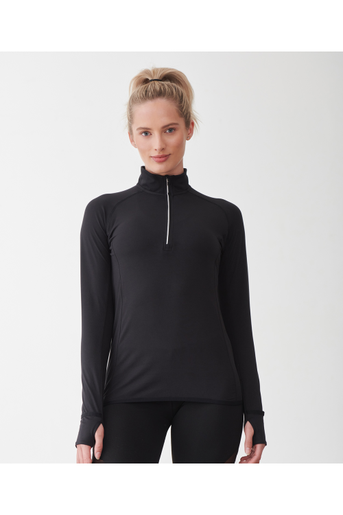 Haut manches longues zip ¼ femme