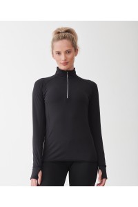 Haut manches longues zip ¼ femme