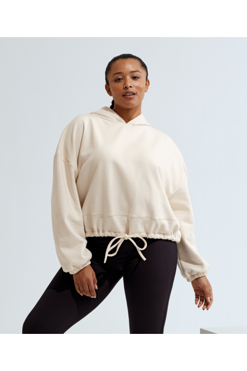 TriDri® Sweat à capuche oversize court femme