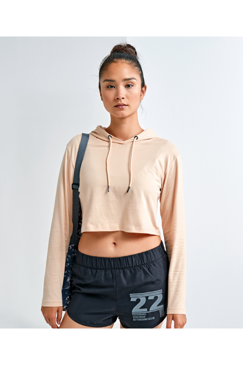 T-shirt à capuche crop TriDri® pour femme