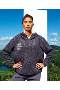 Sweat à capuche zippé sherpa avec fermeture éclair 1/4 pour femme TriDri®