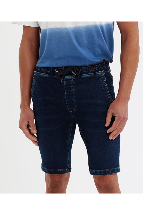 Short en jean homme avec cordon de serrage