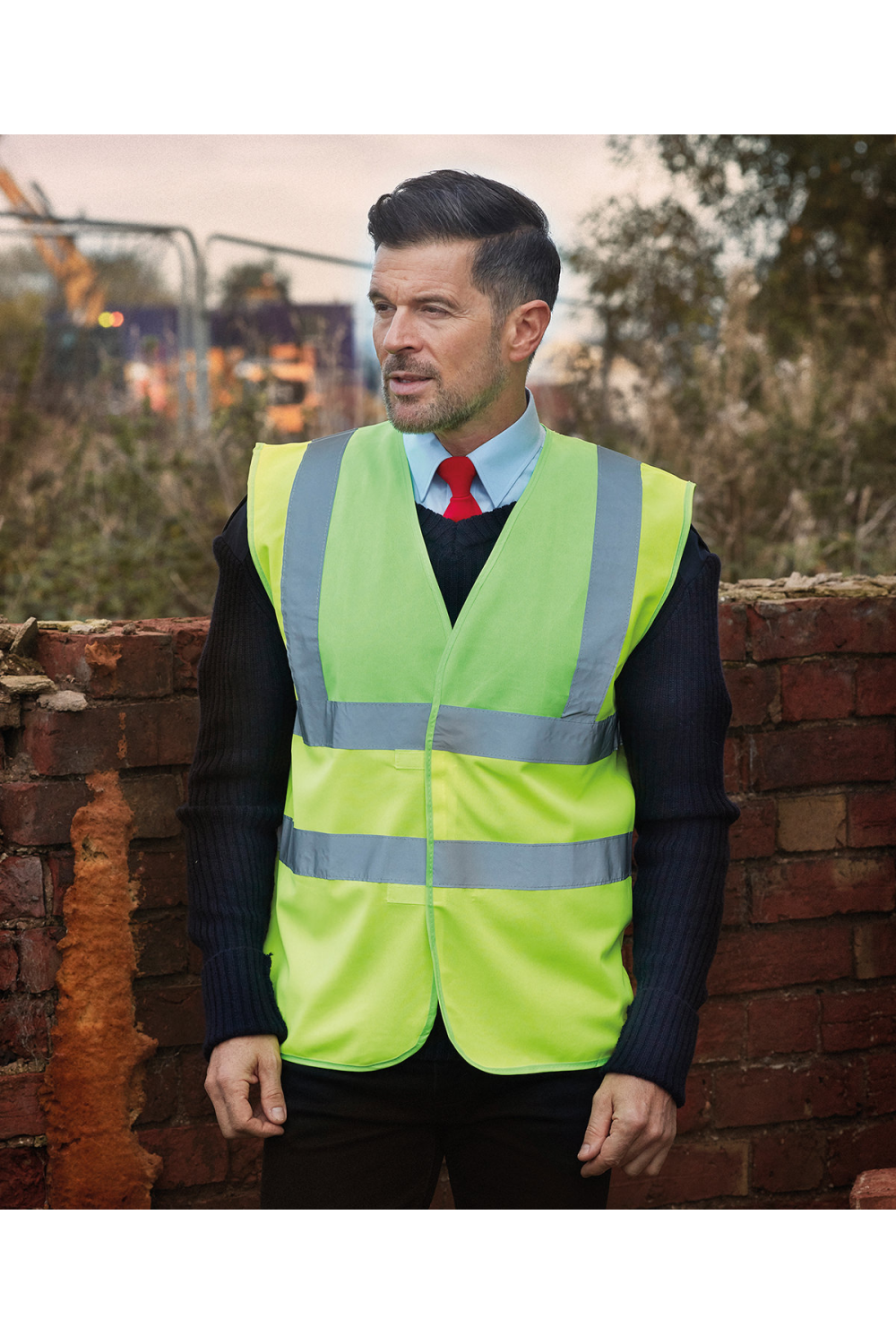 Gilet à 2 bandes et bretelles haute visibilité (HVW100)