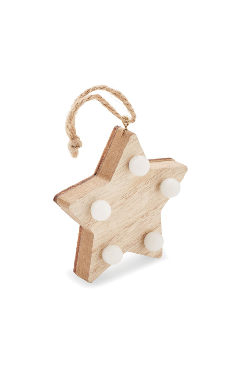 Étoile en bois avec lumières