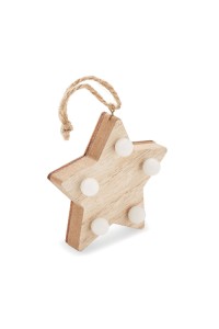 Étoile en bois avec lumières