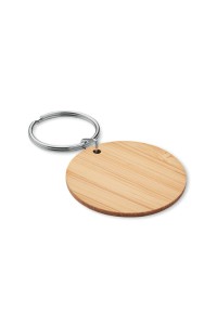 Porte-clés rond en bambou