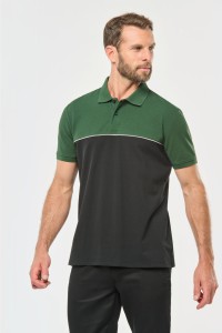 Polo bicolore écoresponsable manches courtes unisexe