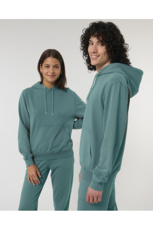 Le sweatshirt à capuche unisexe medium fit en terry effet délavé