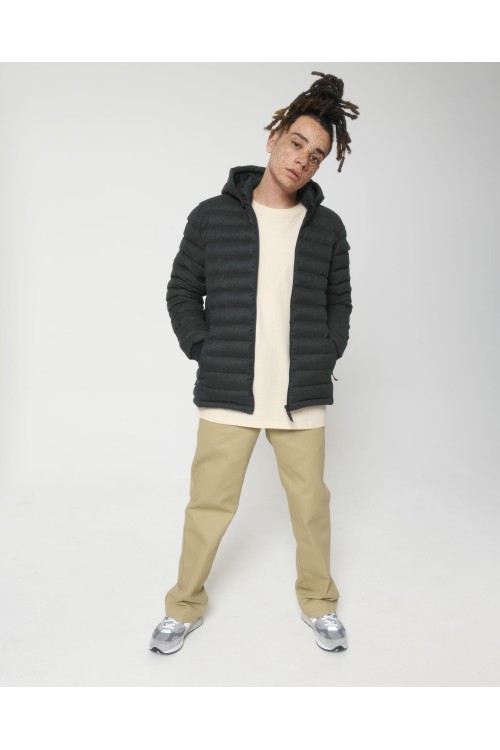 Veste matelassée pour homme à aspect laineux