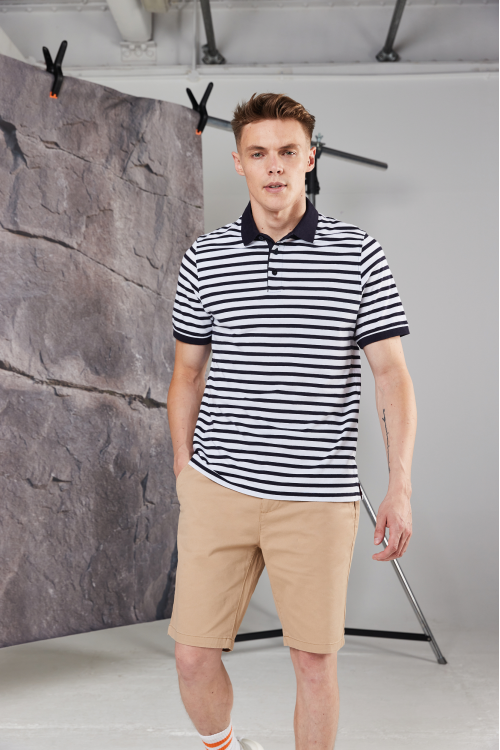 Polo jersey à rayures