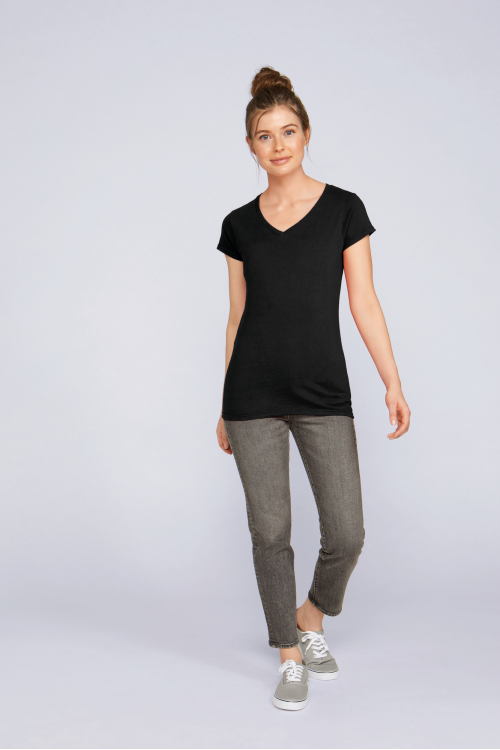 T-shirt femme col v Softstyle