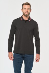 Polo rugby maille piquée manches longues homme