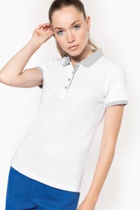 Polo piqué bicolore femme