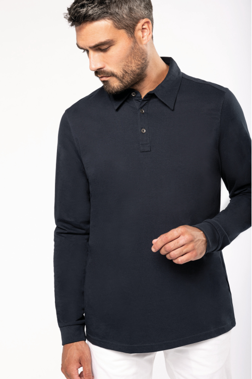 Polo jersey manches longues homme