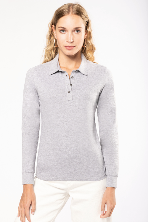 Polo jersey manches longues femme