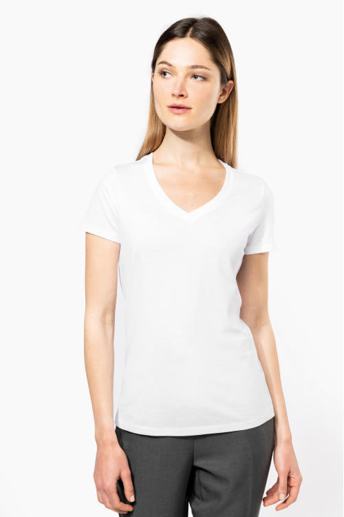 T-shirt Supima® col V manches courtes femme