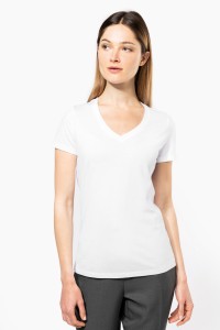T-shirt Supima® col V manches courtes femme