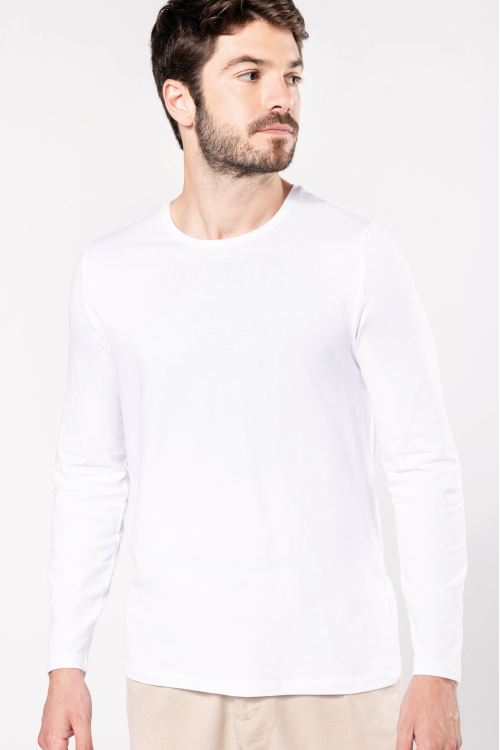 T-shirt col rond manches longues homme