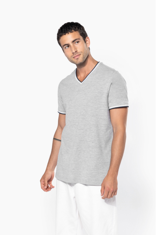 T-shirt maille piquée col V homme