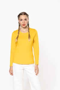 T-shirt col rond manches longues femme