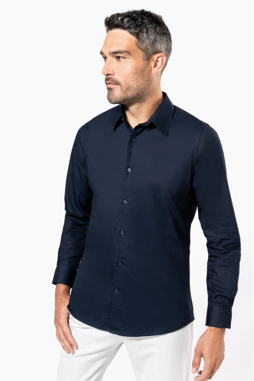 Chemise popeline manches longues homme