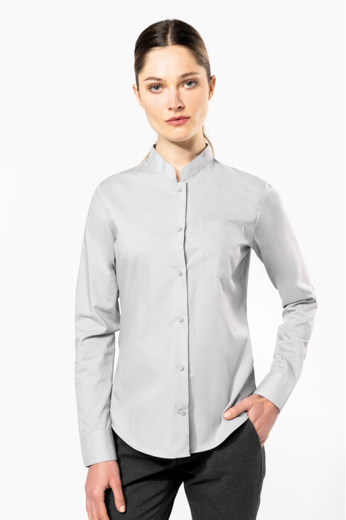 Chemise col mao manches longues femme
