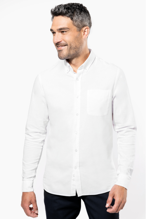 Chemise Oxford lavée manches longues