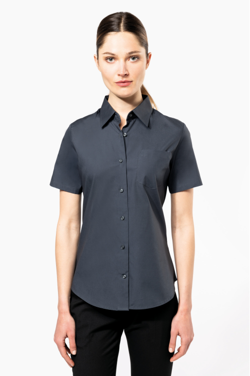 Chemise coton / élasthanne manches courtes femme