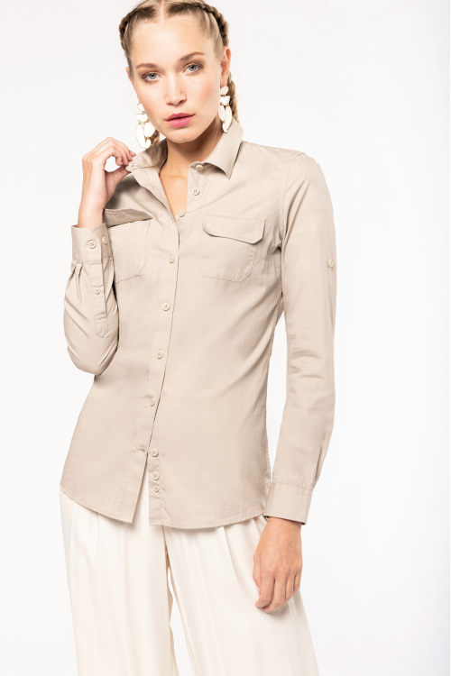 Chemise safari manches longues femme
