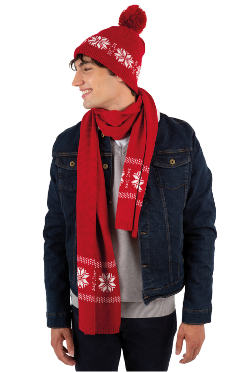 Bonnet de Noël tricoté motif étoiles