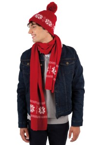 Bonnet de Noël tricoté motif étoiles