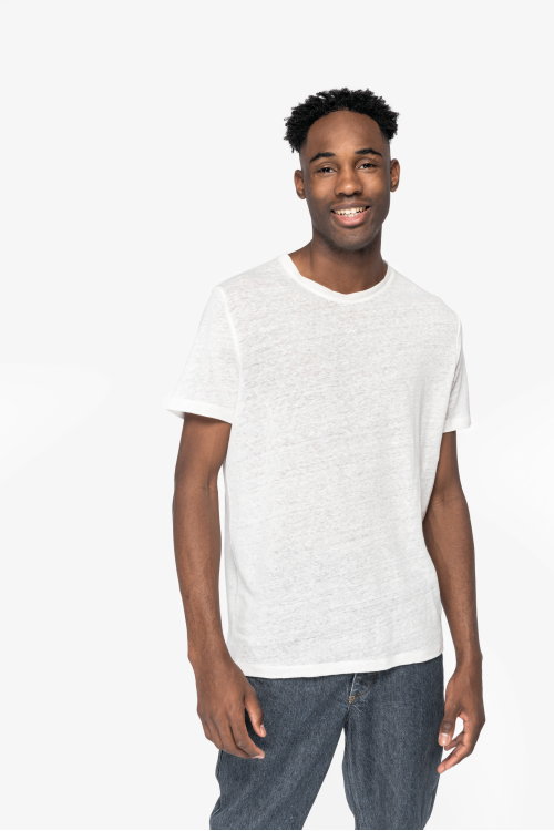 T-shirt en lin col rond homme