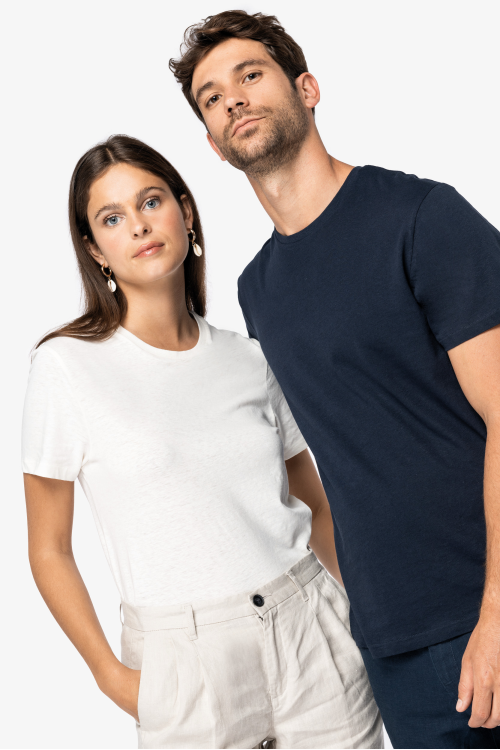 T-shirt en coton bio et lin unisexe