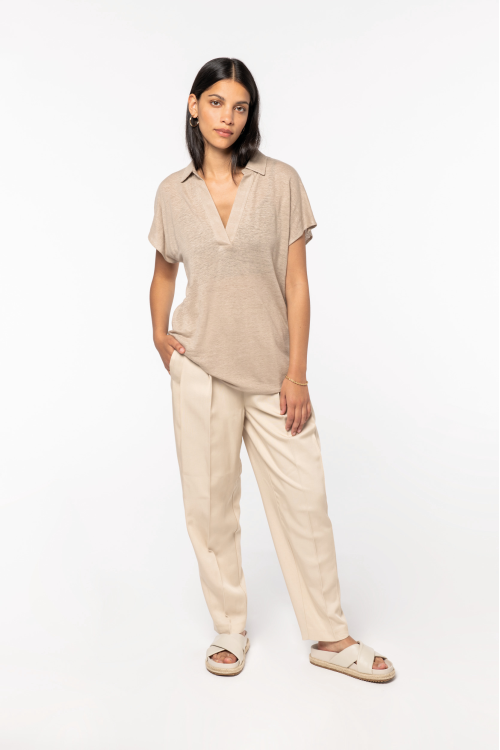 Polo en lin femme