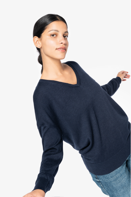 Pull col V  Lyocell TENCEL™  femme