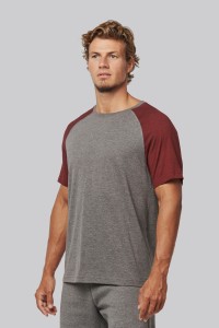 T-shirt triblend bicolore sport manches courtes unisexe