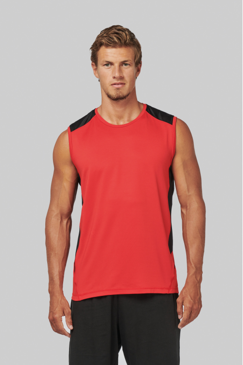 Débardeur de sport bicolore unisexe