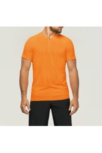 T-shirt 1/4 zip sport manches courtes unisexe