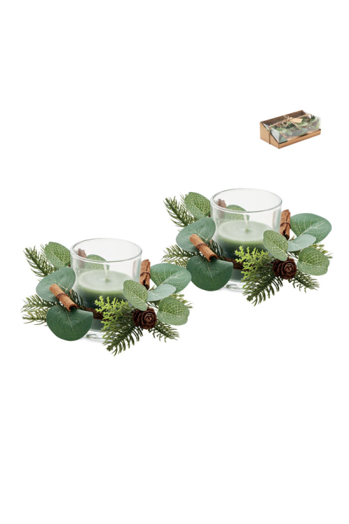 Set de 2 bougeoirs de Noël