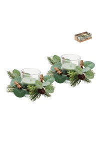 Set de 2 bougeoirs de Noël