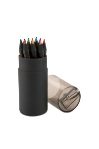 12 crayons de couleurs noirs