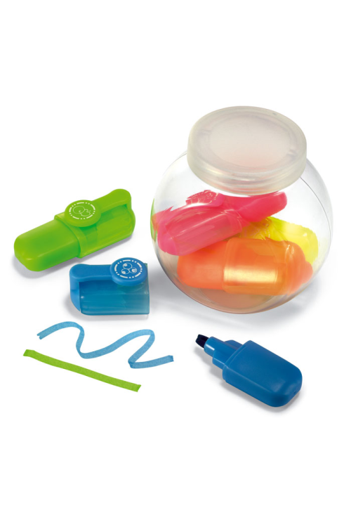 5 Surligneurs dans un pot