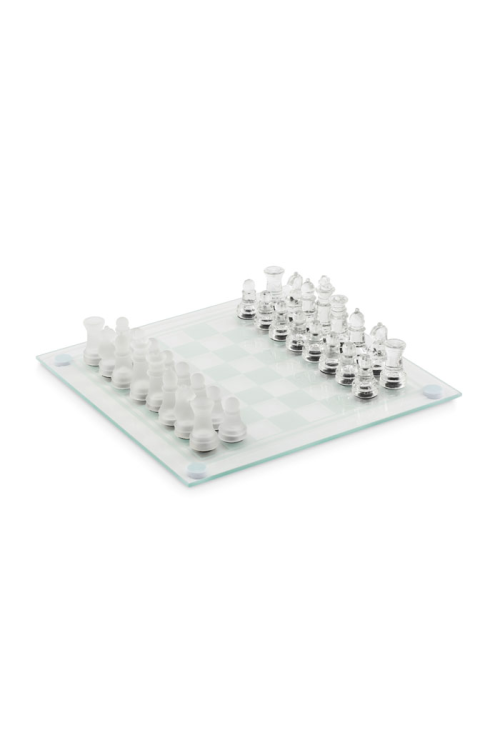 Jeu d'échecs en verre