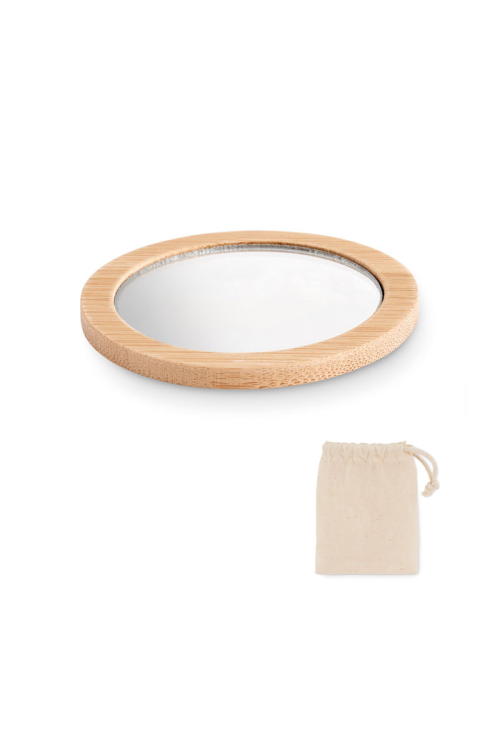 Miroir de poche en bambou