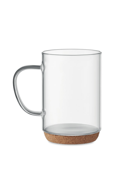 Tasse en verre base en liège